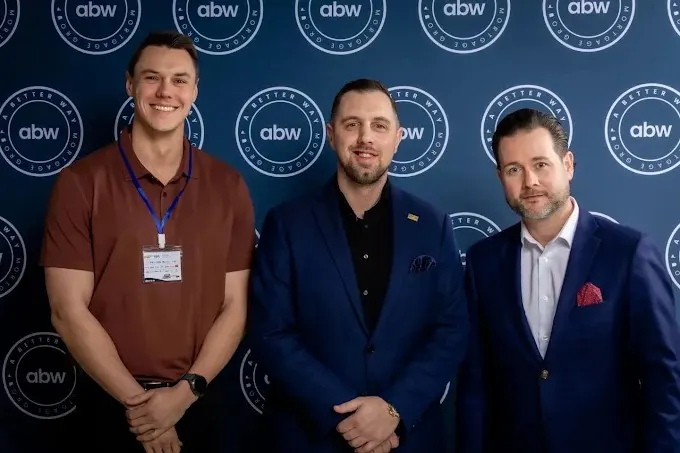 Alex Thomson with colleagues at an A Better Way Mortgage event